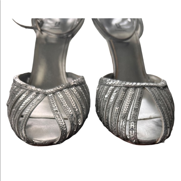 Bakers, silver, sequins, open toed, high heels. Woman’s 8 - Picture 3 of 6
